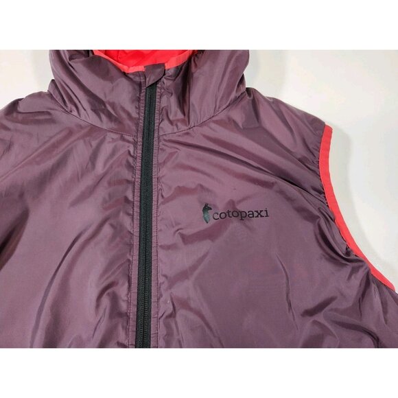 Cotopaxi Teca Calido Hooded Vest Womens L Full Zip Reversible Packable RedHotSun - Picture 2 of 12